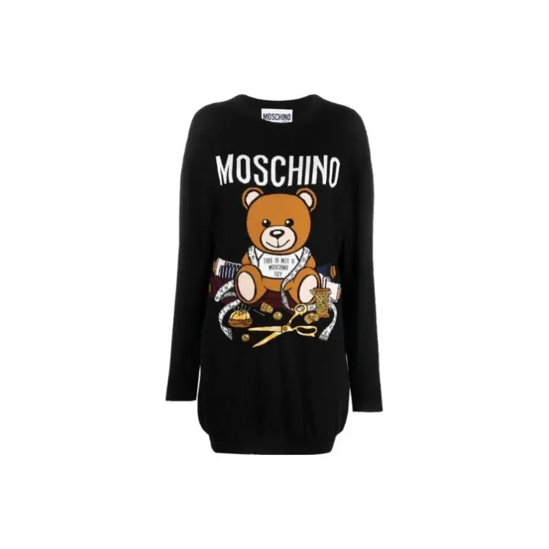 MOSCHINO Intarsia knit Cotton Mini Dress-0