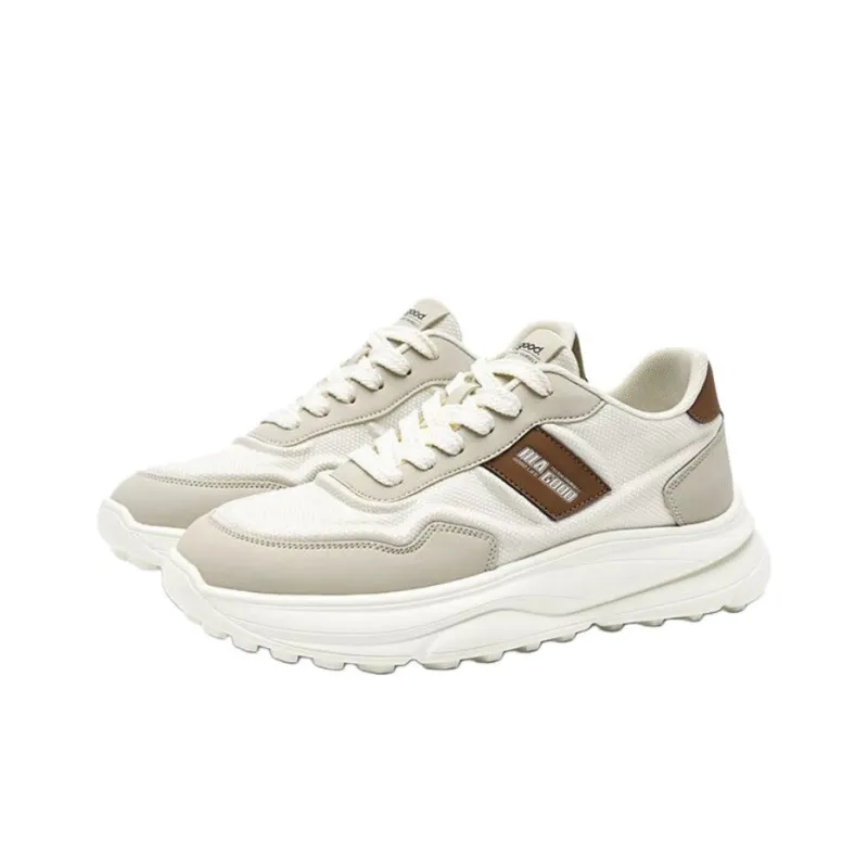 HLA Casual Shoes Men Low Top Light Coffee/Light Gray-2