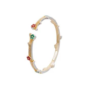 Shunqin Silver Building 999 Fine Silver Bangles Women's