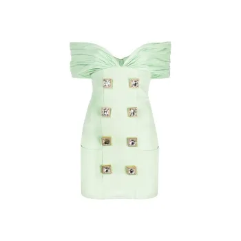 BALMAIN Short-Sleeved Dresses Women's Green