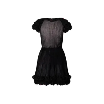 LOUIS VUITTON Ruffle Trim A Line Knit Dress