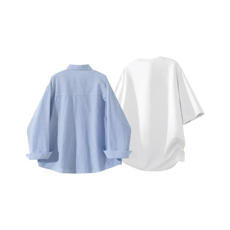 SOIE Shirt Unisex Yellow With White Stripes-55