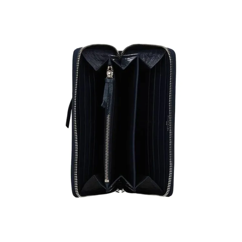 Balenciaga Lambskin Wallet Regular Women's Dark Blue-4