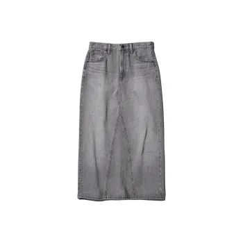 UNIQLO Denim Long Skirts Women's Sky Gray