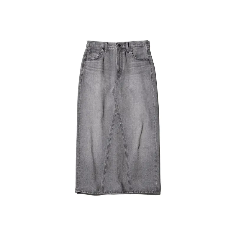 UNIQLO Denim Long Skirts Women's Sky Gray-0