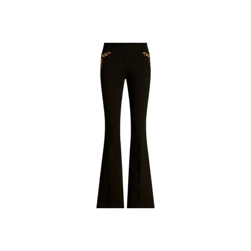 ETRO Foliage embroidered Mid rise Flared Jeans-0