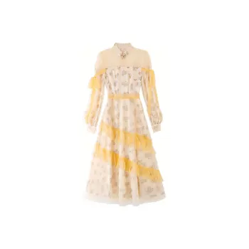 JINYE ORIENTAL Long Sleeved Dresses Women's Orange