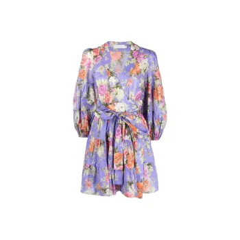 Zimmermann SS22 Long Sleeved Dress Women's Purple