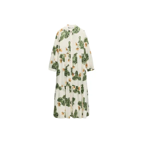 ZARA Long Sleeved Dress Women's White
