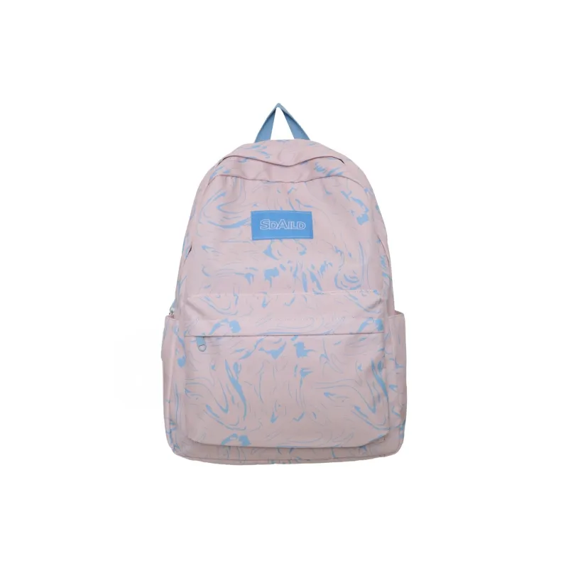 AIBAG Nylon Backpack Large Size Unisex Ecru/Black/Pink/Light Blue/Sky Blue-8