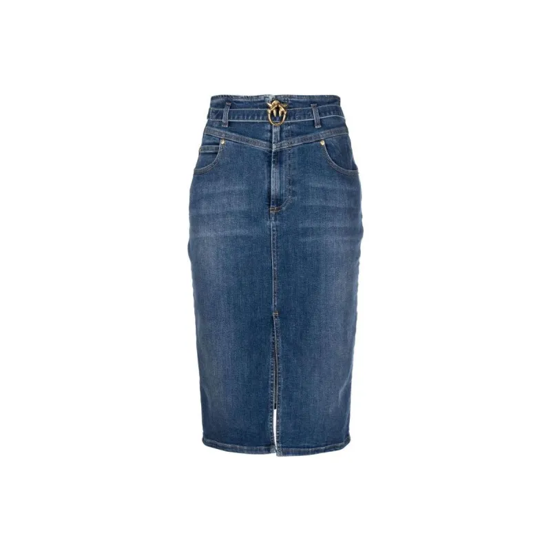 PINKO Denim Long Skirts Women's Blue-0