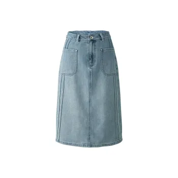 YALIDA Denim Long Skirts Women's Blue