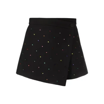 MSGM Rhinestone embellished Asymmetric Skorts