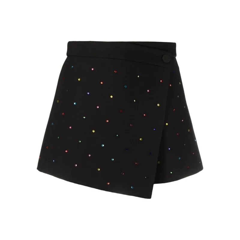 MSGM Rhinestone embellished Asymmetric Skorts-0