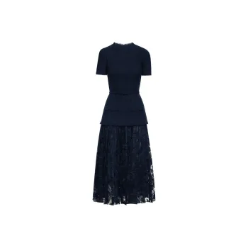 OSCAR DE LA RENTA SS24 Short-Sleeved Dresses Women's Navy