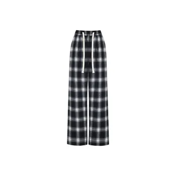 Kazakhstan Casual Pants Women's Black Plaid