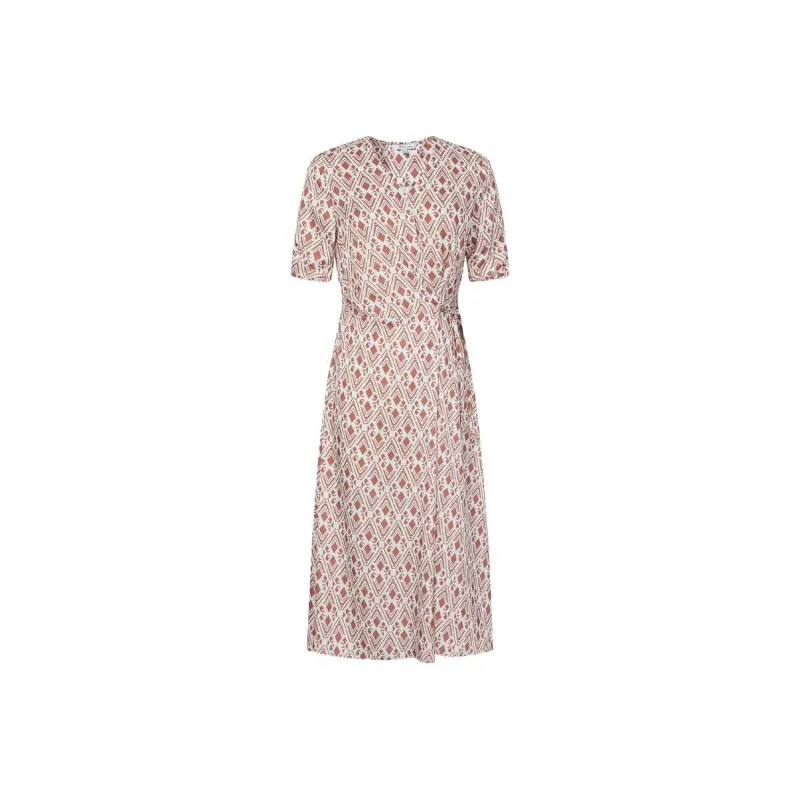 JZ. ANNAKRO Short Sleeved Dress Women's Flower Orange Red-0