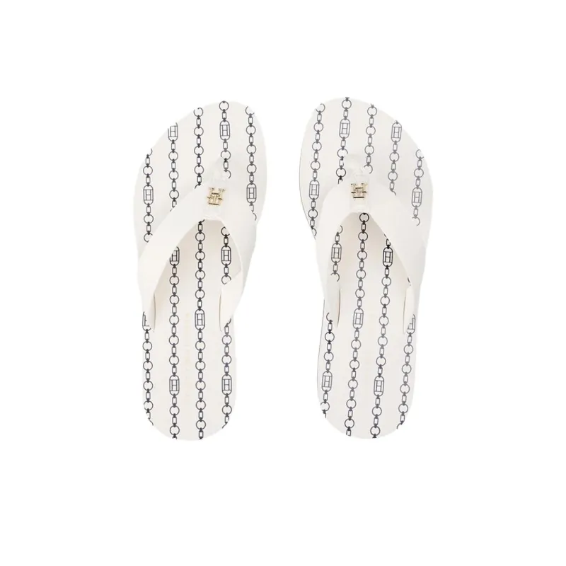 Tommy Hilfiger TH Monogram EVA Slip Resistant Flip Flops Women's White-3
