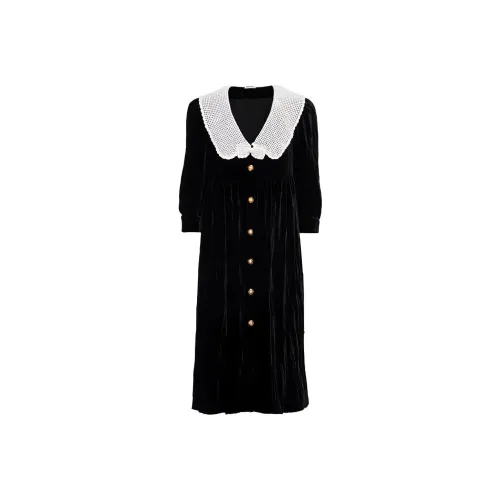 MIU MIU Long-Sleeved Raffiaes Women's Black