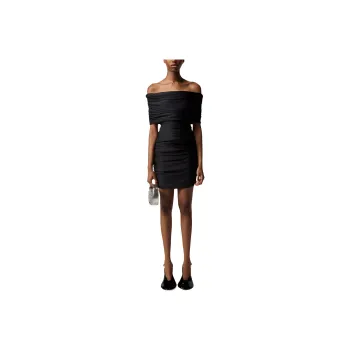 COPERNI Pleated Off shoulder Mini Dress