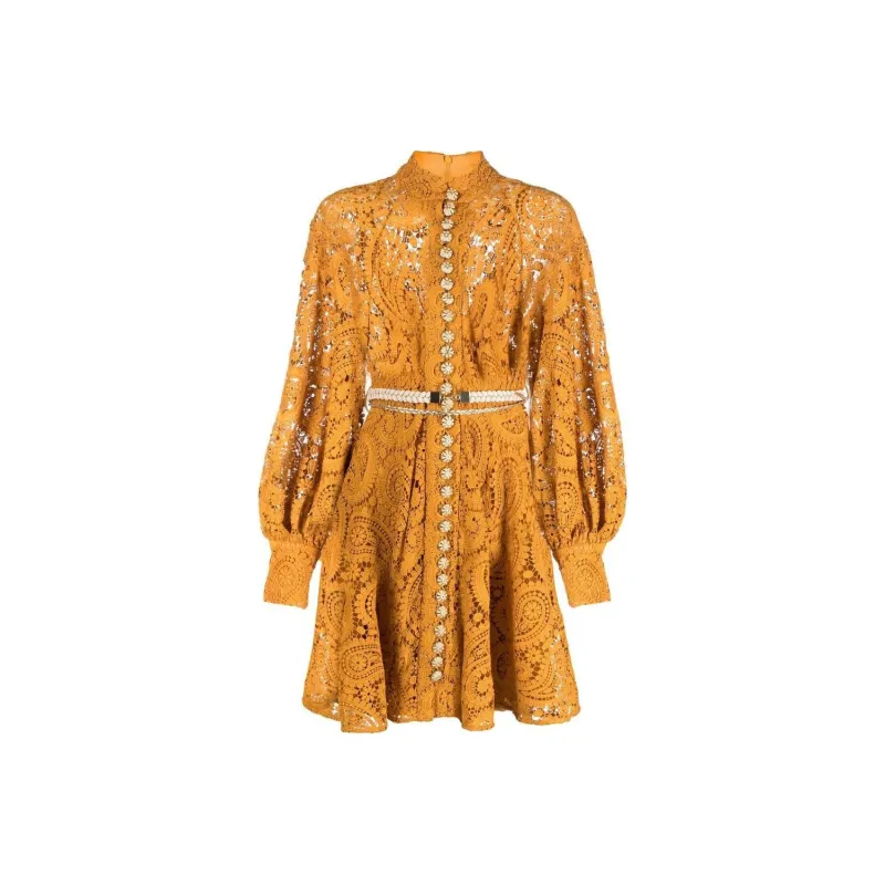 Zimmermann Long Sleeved Dress Women's Yellow-0