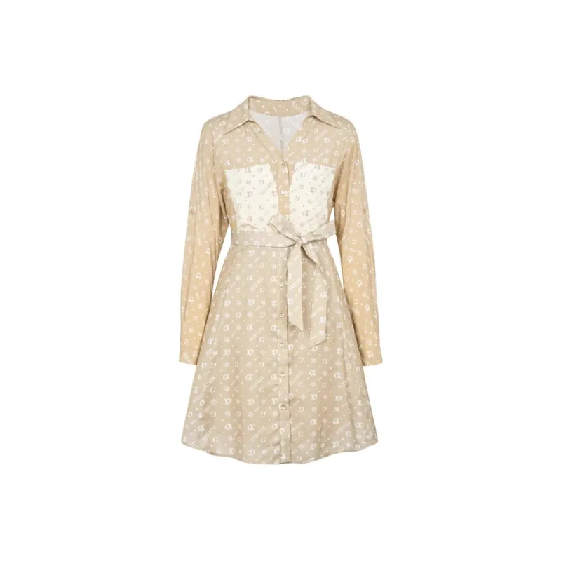 XG Long Sleeved Dress Women's Letter Flower-0