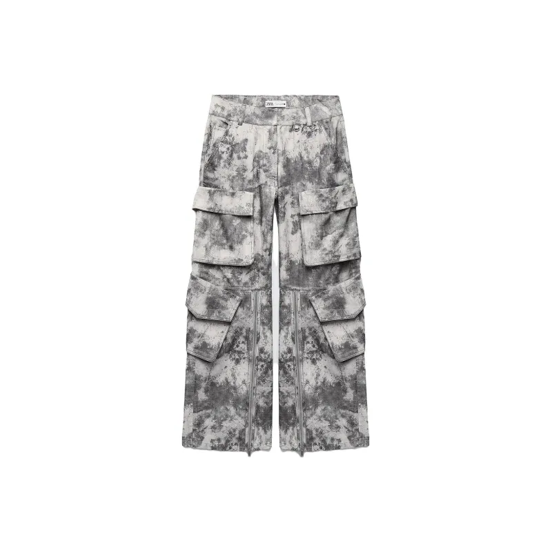 ZARA Cargo Pants Women's Gray-0