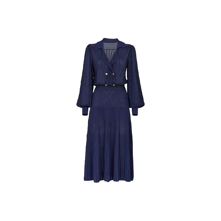 FENDI Long Sleeved Dresses Women's Blue-0