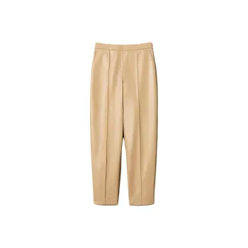 Twinset Faux leather Straight leg Trousers