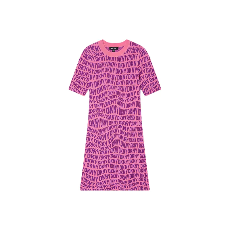 DKNY Short Sleeved Dress Women's Pink-0