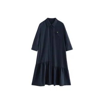 Initial Language Long Sleeved Dresses Women's