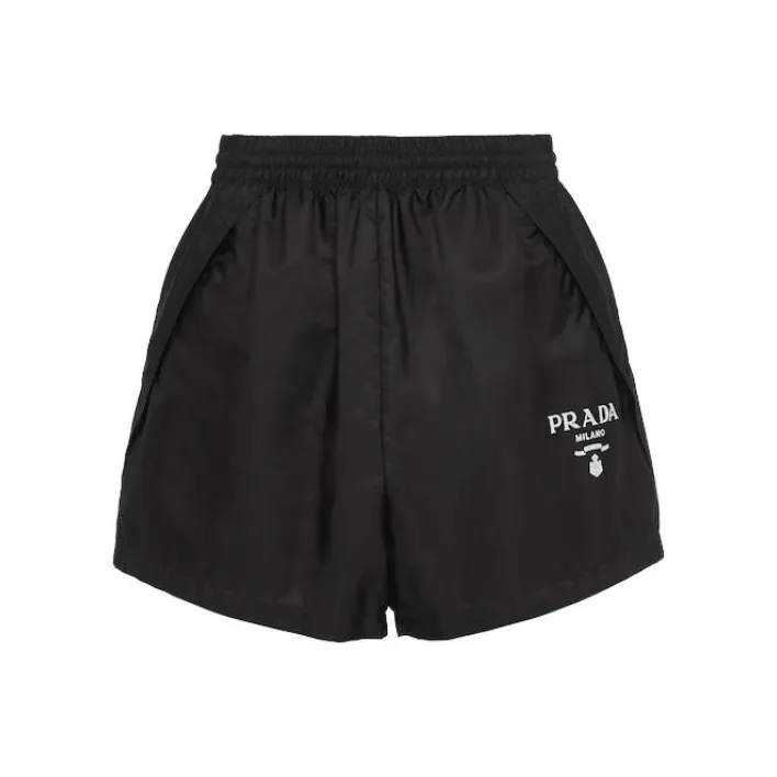 PRADA Logo Printed Elastic Waist Shorts-0