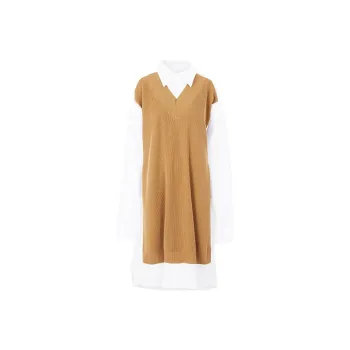 Maison Margiela Knit Panelled Shirt Dress