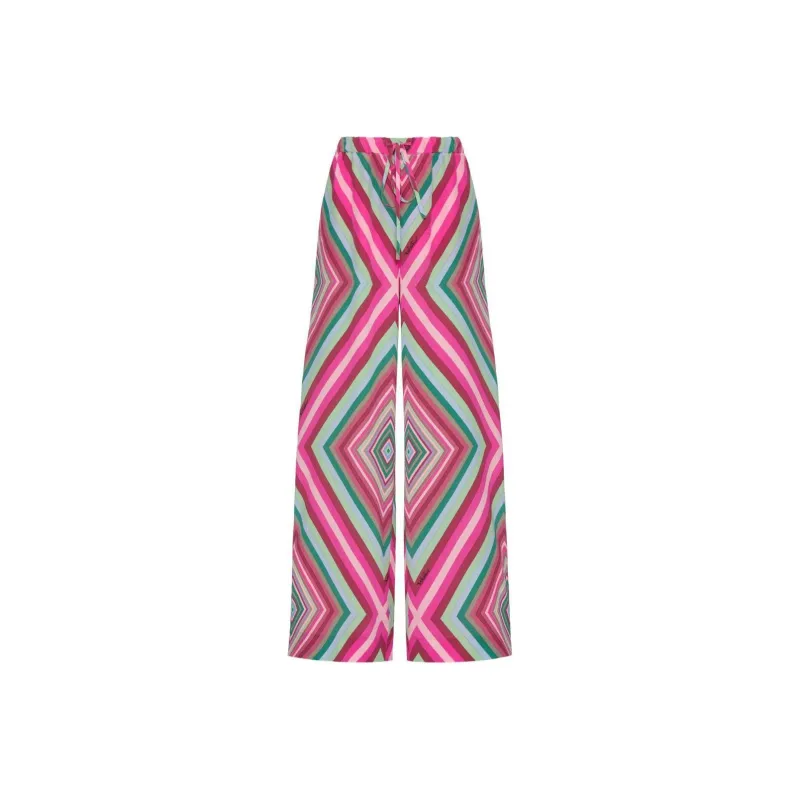 Valentino Geometric Printed Wide Leg Palazzo Pants-0