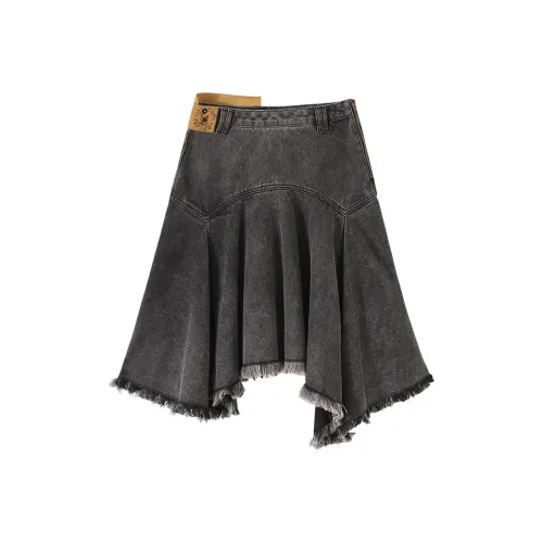 CONP Denim Long Skirts Women's Smoke Gray