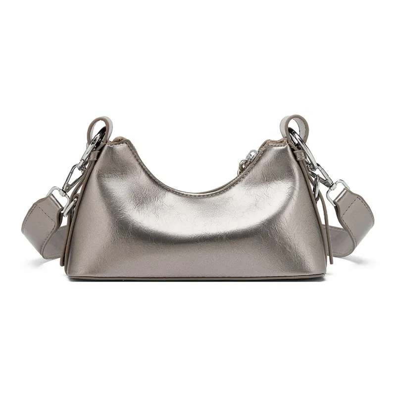 ST&SAT Synthetic Leather Underarm Shoulder Bag Women's Black/Silver-7