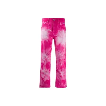 MSGM Tie-Dye Cropped Denim Jeans