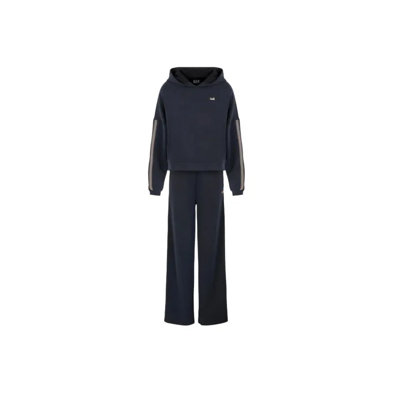 EMPORIO ARMANI EA7 SS24 Sweatshirt Set Women's Black-0
