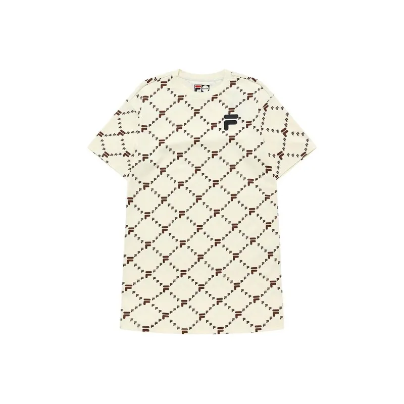 FILA FUSION Short Sleeved Dresses Women's Antique Style White-0