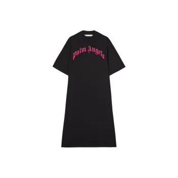 PALM ANGELS Curved logo Maxi Dress
