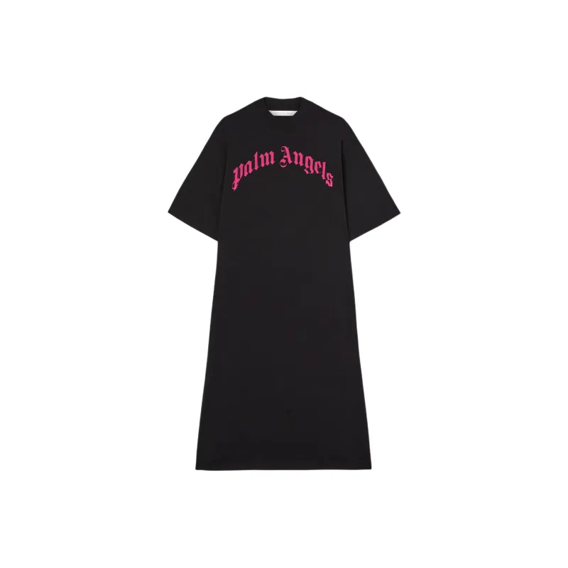 PALM ANGELS Curved logo Maxi Dress-0