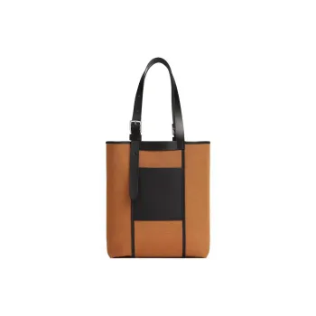 HERMES Etriviere Pocket Goeland Canvas With Hunter Leather And Swift Calfskin Canvas Bag Handbags Men's Gold/Black