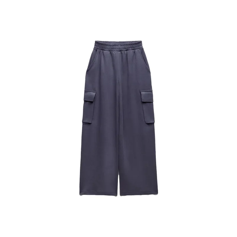 ZARA Cargo Pants Women's Blue Gray-0