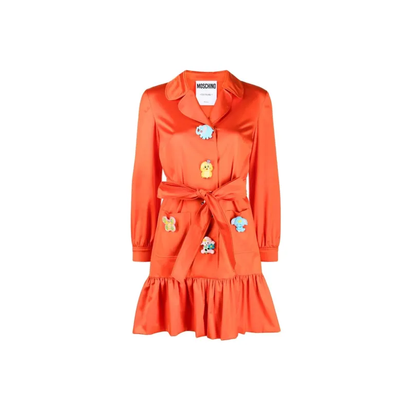 MOSCHINO Long-Sleeved Dresses Women's Orange-0