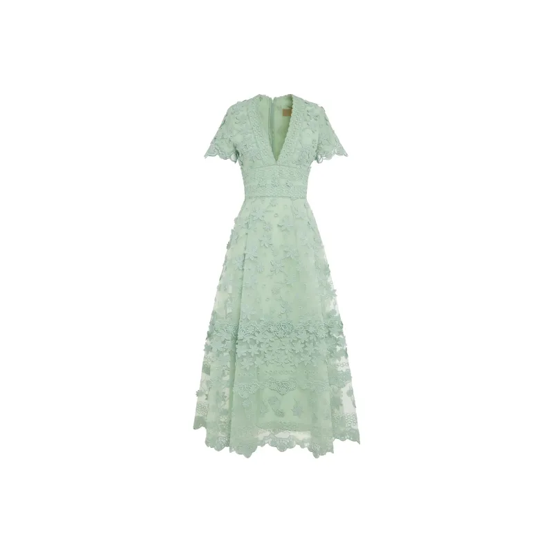 ELIE SAAB Short-Sleeved Dresses Women's Green-0