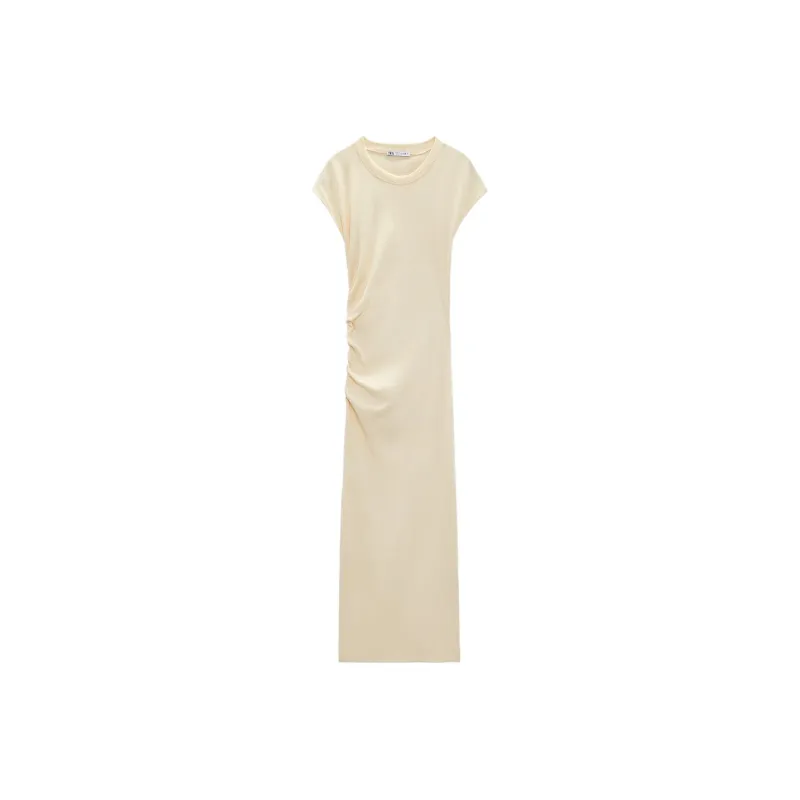 ZARA Sleeveless Dresses Women's White-0