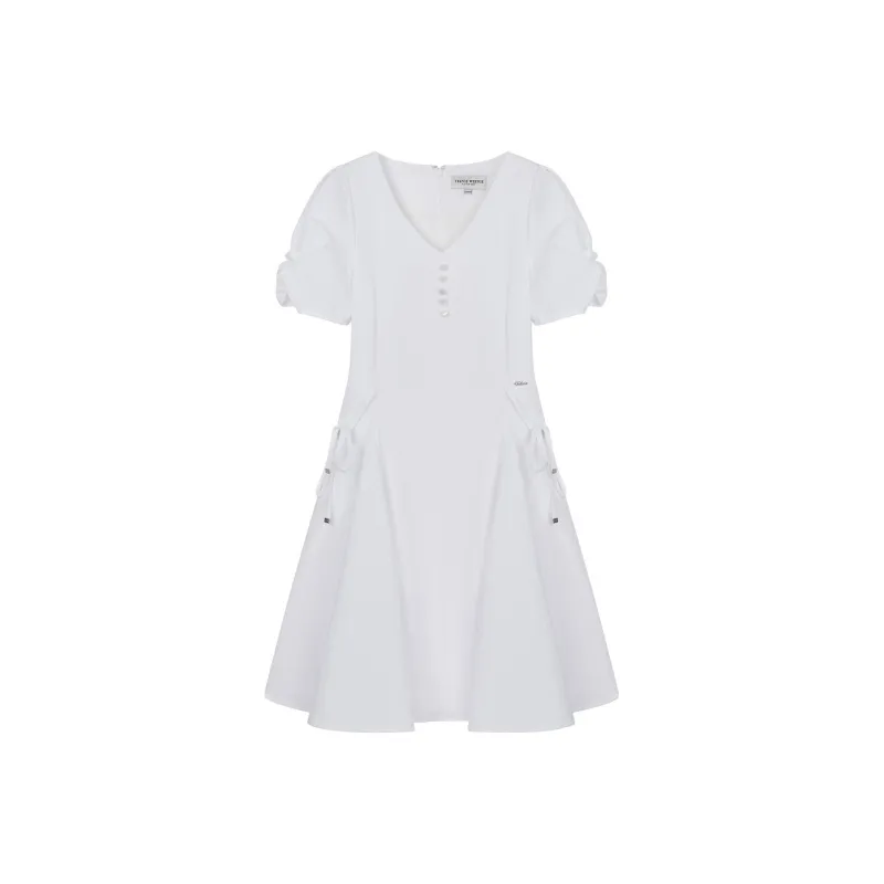 Teenie Weenie Short Sleeved Dress Women's White-0