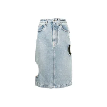 OFF-WHITE FW21 Denim Long Skirts Women's Blue