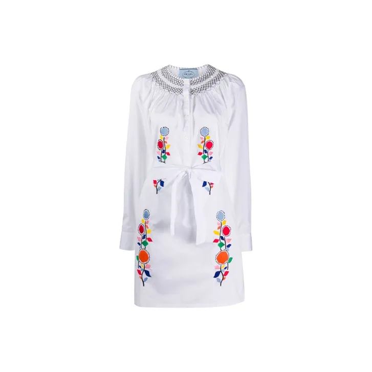 PRADA Long-Sleeved Dresses Women's White-0