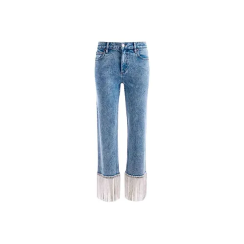 ALICE+OLIVIA Amazing Crystal embellished Boyfriend Jeans